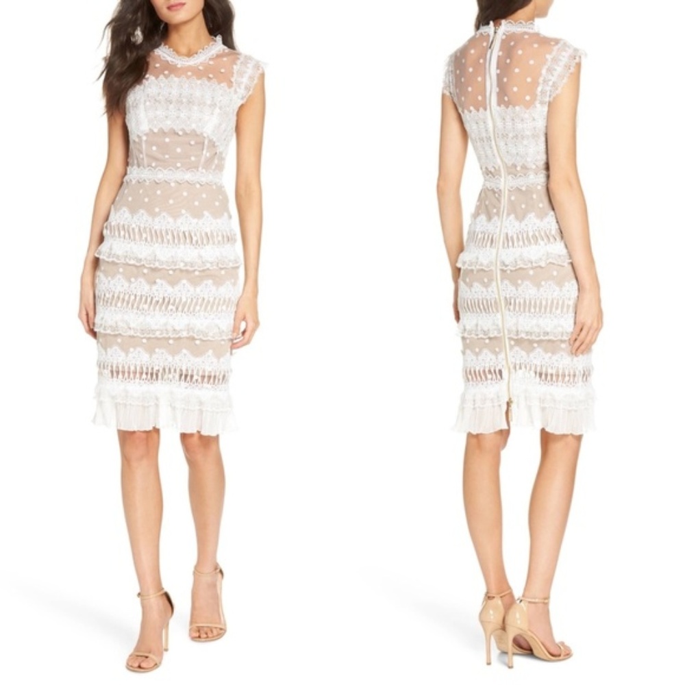 BRONX AND BANCO majiorca dot lace cocktail dress